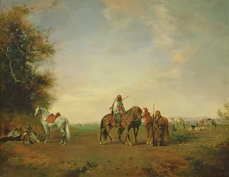 Local de descanso dos cavaleiros árabes na planície, 1870